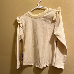 Dot australia Cream Ruffle Long Sleeve Kids Top
